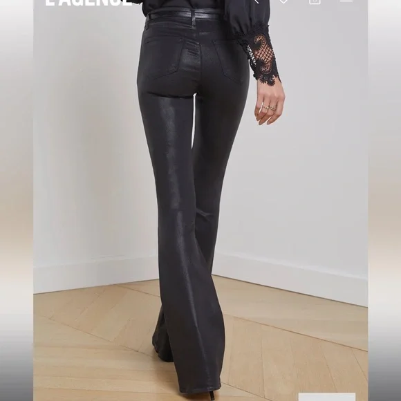 L'AGENCE Midnight Black Flare Pants - Picture 4 of 9